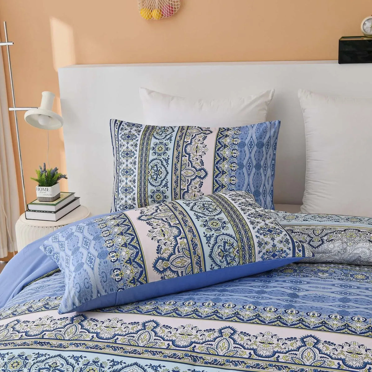 Blue Nordic Stripe Haven Comforter Quilted Doona Set - Image 8