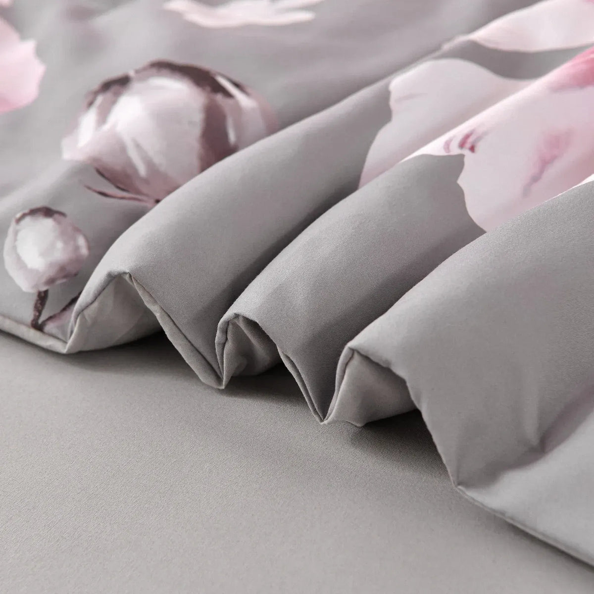 Grey Blush Peony Garden Comforter Quilted Doona Set - Image 9