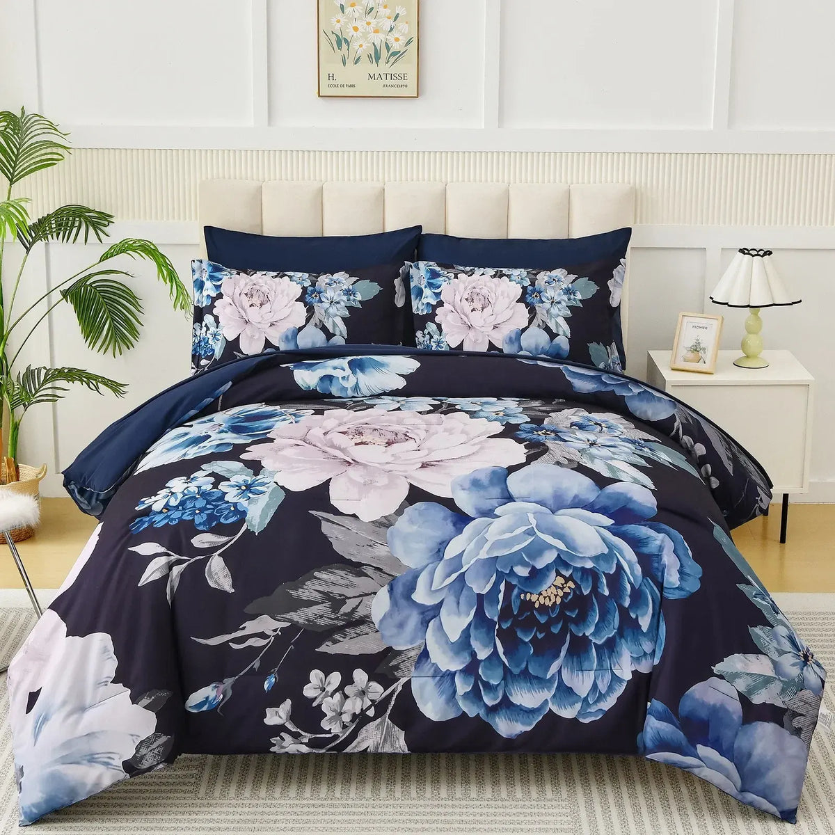 Midnight Bloom Royale 3 Piece Comforter Set