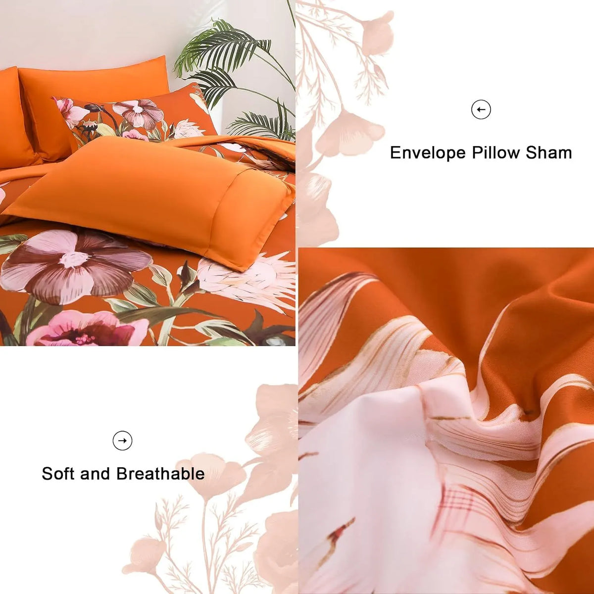Terracotta Bloomhaven Royale 3 Piece Comforter Set - Image 4