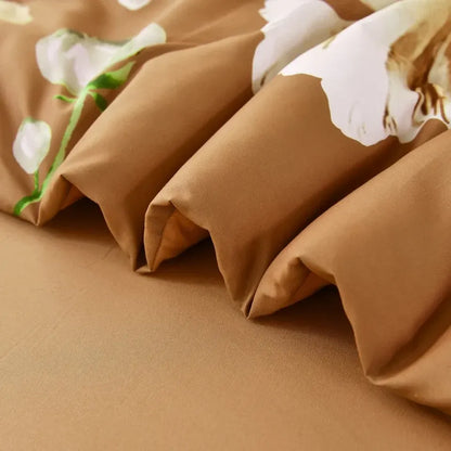 Golden Bloom Majesty Caramel Blossom 3 Piece Comforter Set - Image 8