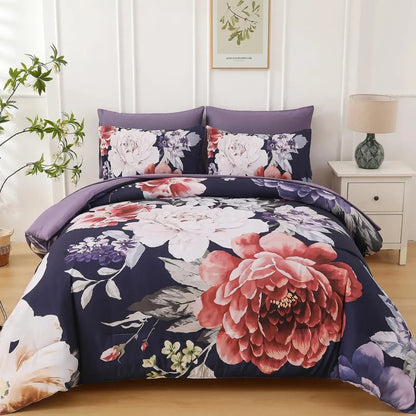 Midnight Rose Velvet 3 Piece Comforter Set
