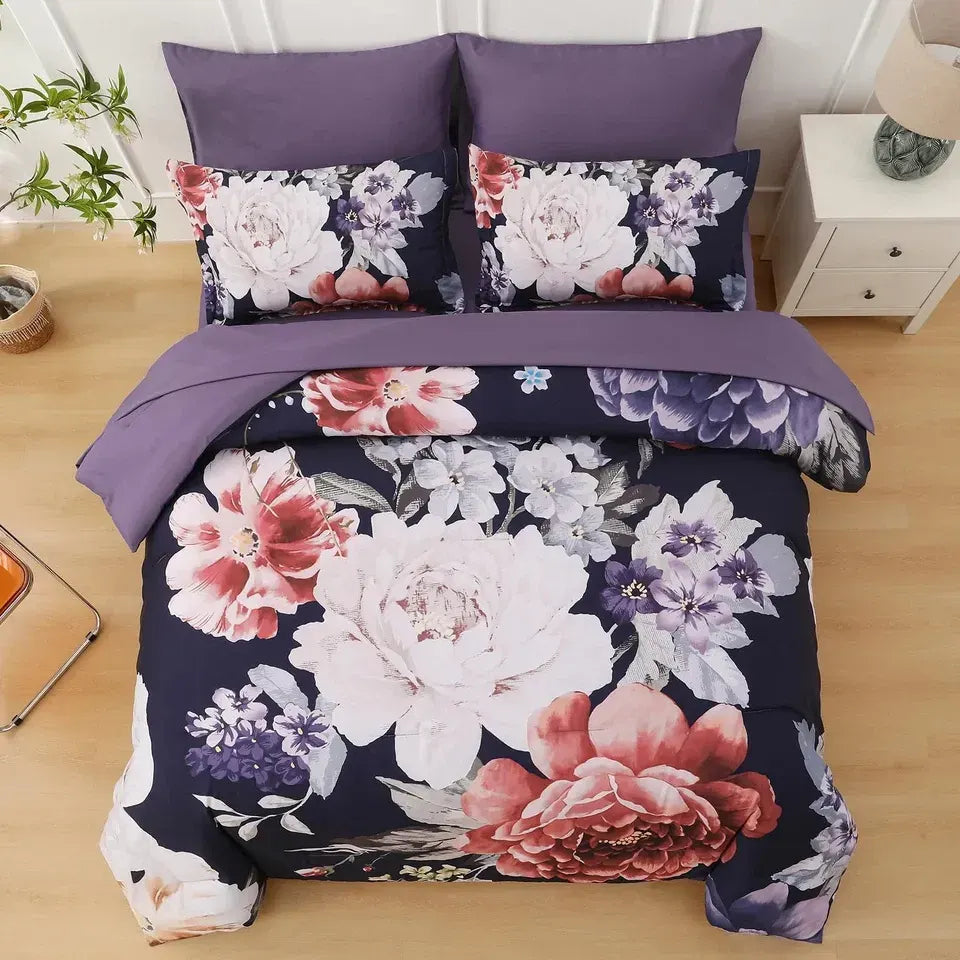Midnight Rose Velvet 3 Piece Comforter Set - Image 2