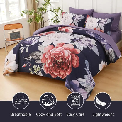 Midnight Rose Velvet 3 Piece Comforter Set - Image 3