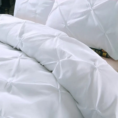White Pintuck Cloud Comforter Quilted Doona Set - Image 5