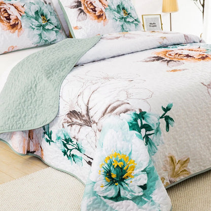 Rustic Farmhouse Chic floral Cozy 3 Pc Bedspread & Pillow Cover Set - Image 5