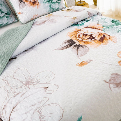 Rustic Farmhouse Chic floral Cozy 3 Pc Bedspread & Pillow Cover Set - Image 7