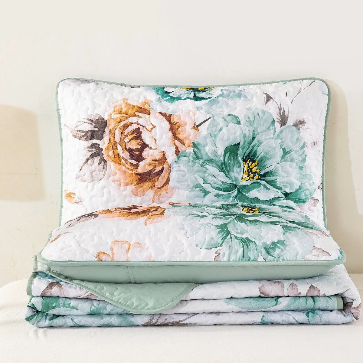 Rustic Farmhouse Chic floral Cozy 3 Pc Bedspread & Pillow Cover Set - Image 9