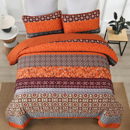 Sunset Boho Mosaic 3 Piece Bedspread Set - Image 4