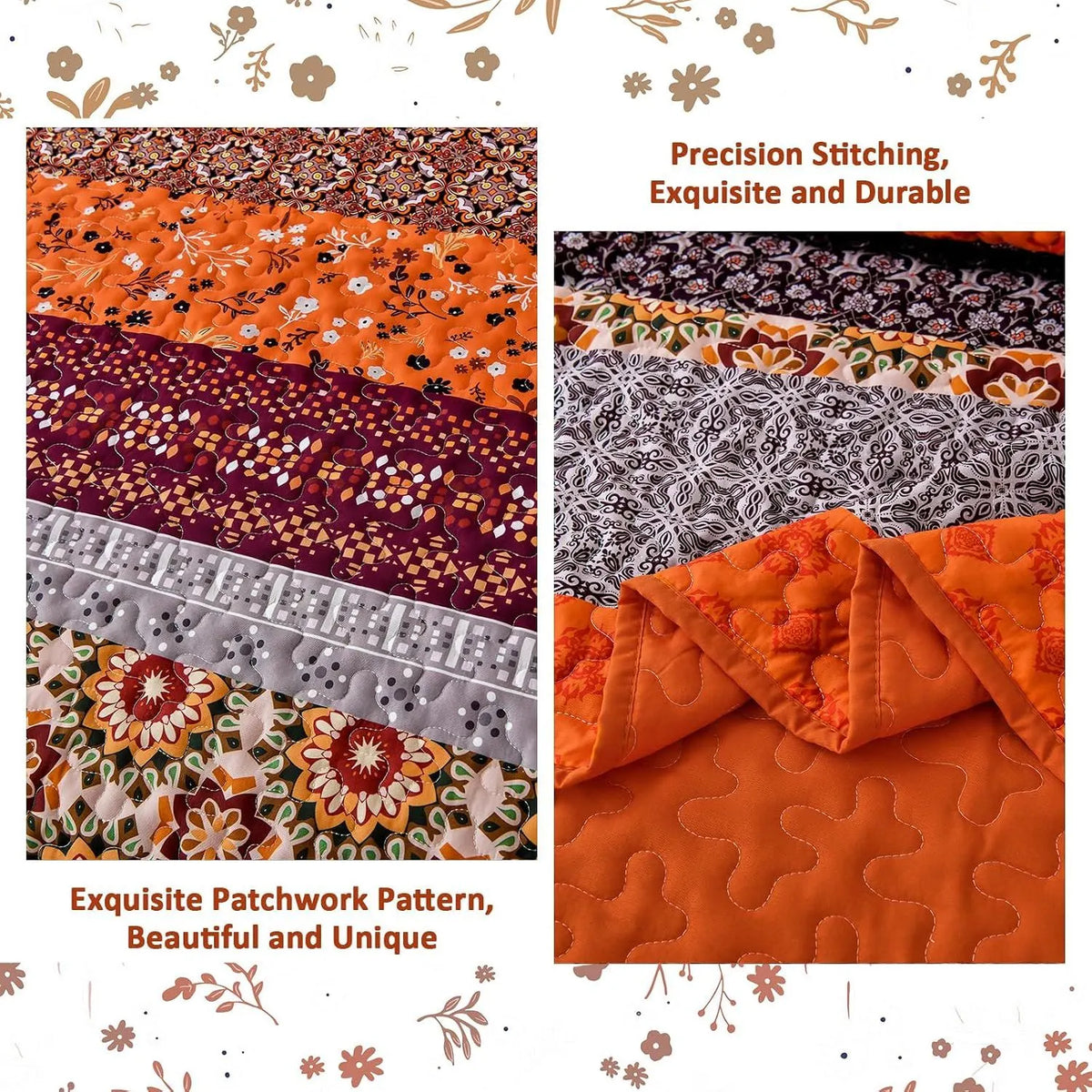 Sunset Boho Mosaic 3 Piece Bedspread Set - Image 5