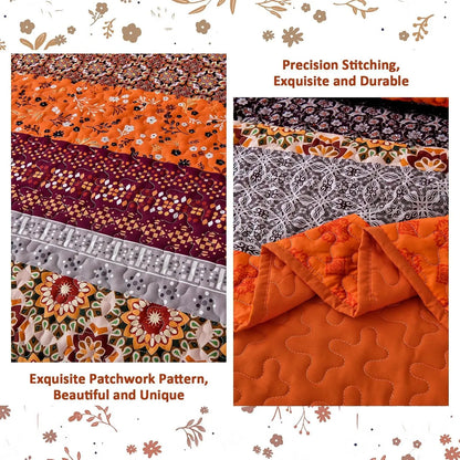 Sunset Boho Mosaic 3 Piece Bedspread Set - Image 5
