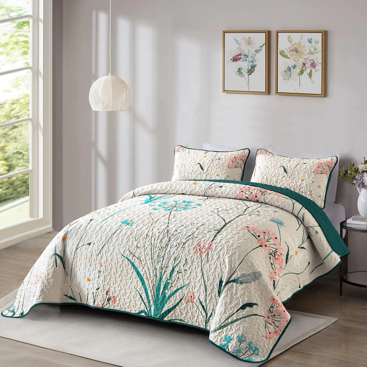 Soft floaral Orchid Dream 3 Pc Bedspread & Pillow Cover Set - Image 2
