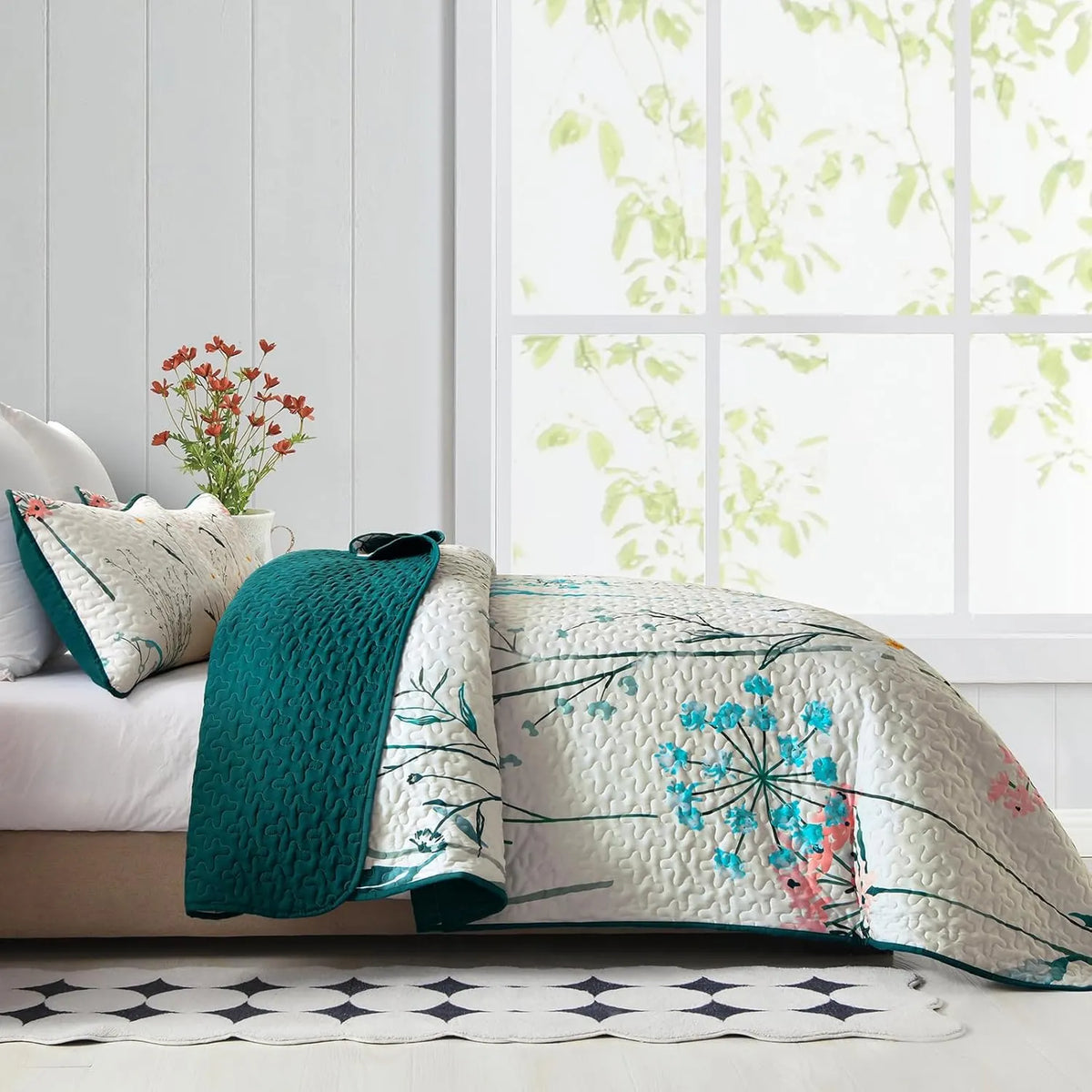 Soft floaral Orchid Dream 3 Pc Bedspread & Pillow Cover Set - Image 4