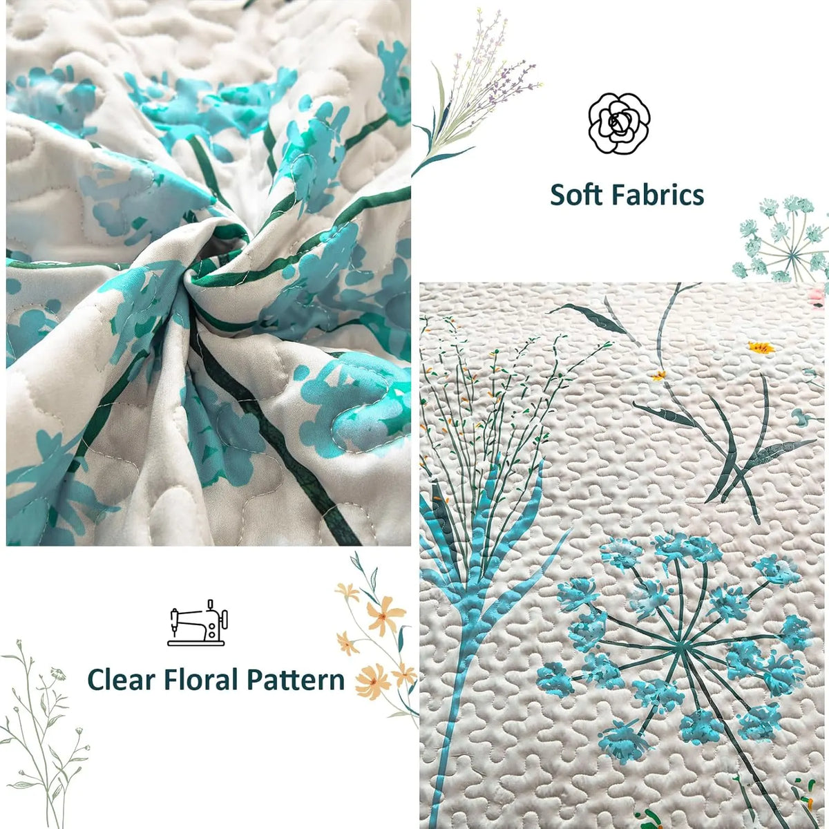 Soft floaral Orchid Dream 3 Pc Bedspread & Pillow Cover Set - Image 5