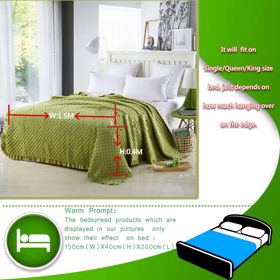 Embroidered Regal Lily Pattern 3 Pc Bedspread & Pillow Cover Set - Image 5