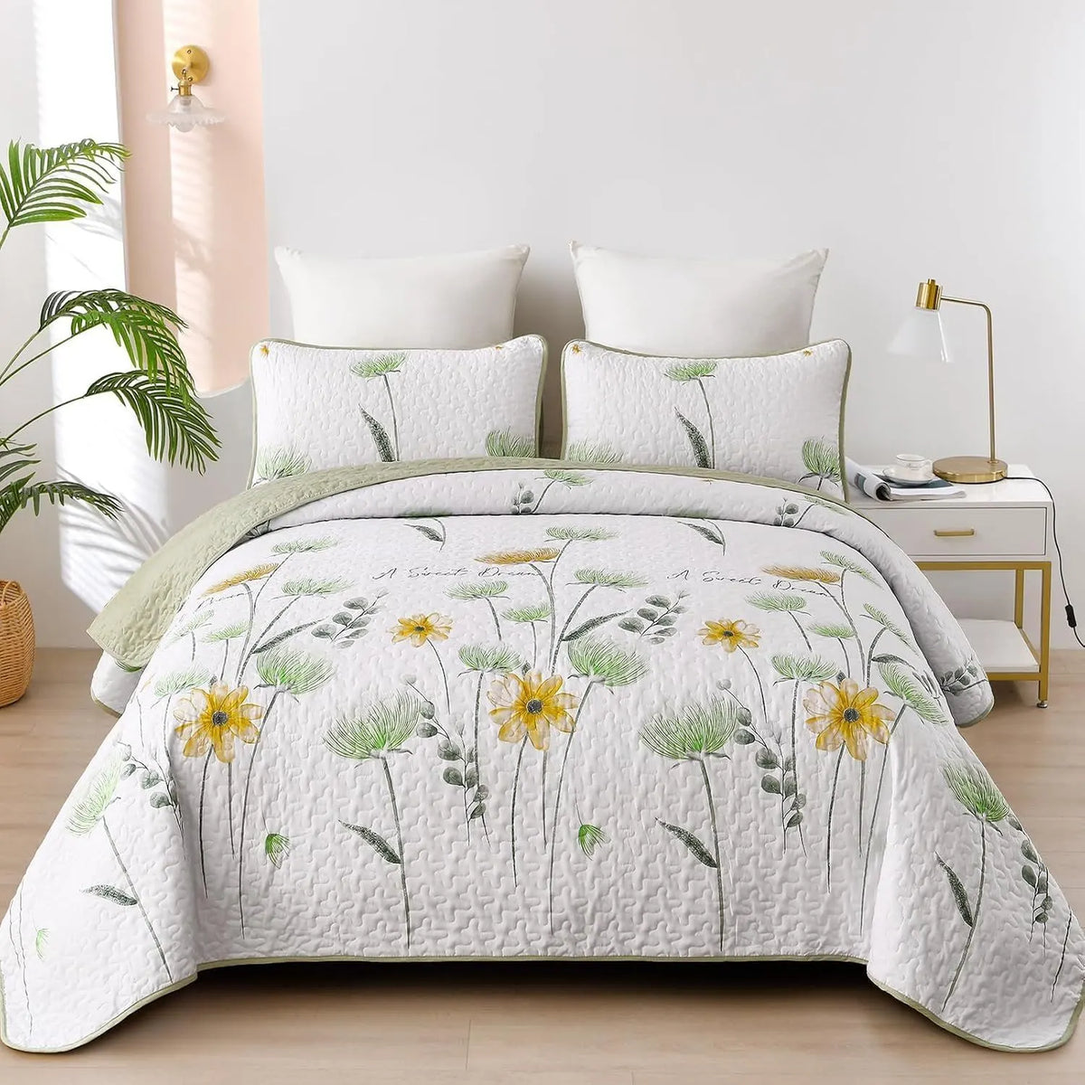 Elegant Floral Majesty Bedspread Coverlet 3 Piece Set