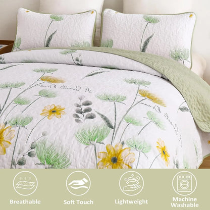 Elegant Floral Majesty Bedspread Coverlet 3 Piece Set - Image 3