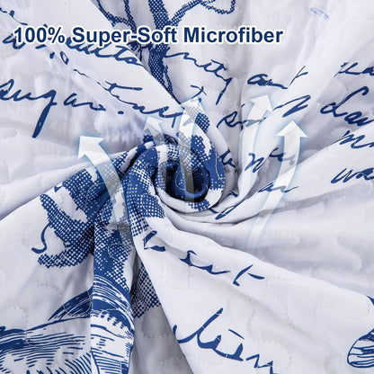Navy Blue Coastal Aura Bedspread Coverlet 3 Piece Set - Image 4