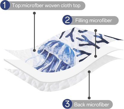 Blue Nautical Coastal Luxe Bedspread Coverlet 3 Piece Set - Image 5
