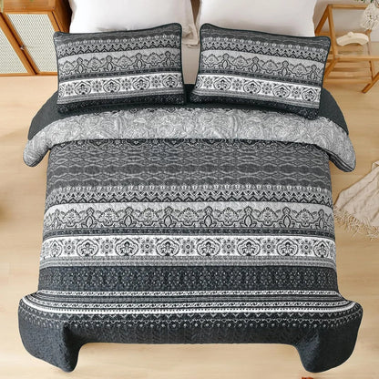 Black Boho Majesty Bedspread Coverlet 3 Piece Set - Image 5