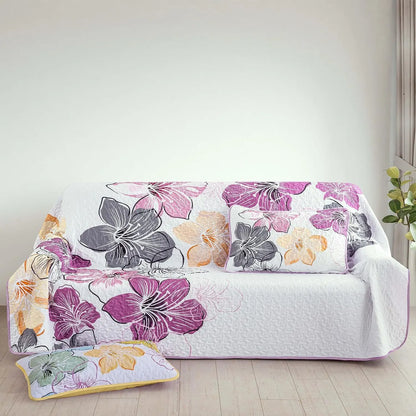 Purple Floral Boho Elysian Bedspread Coverlet 3 Piece Set - Image 6