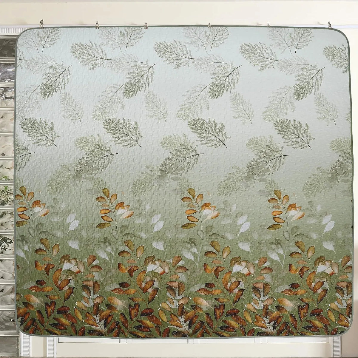 Brown Floral Serenity Bedspread Coverlet 3 Piece Set - Image 5