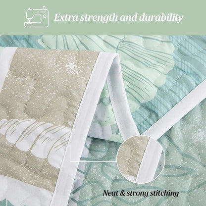 Green Coastal Haven Bedspread Coverlet 3 Piece Set - Image 6