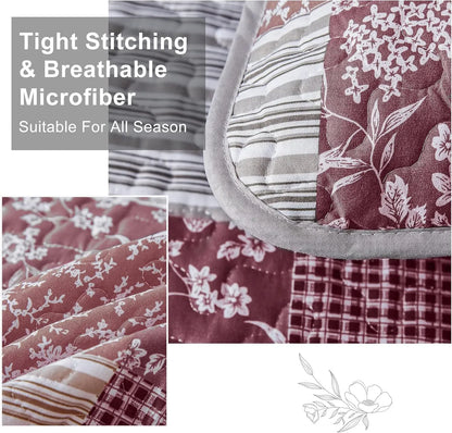 Blush Bohemian Patchwork 3 Piece bed spread Set - Image 3