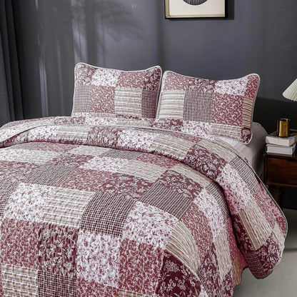 Blush Bohemian Patchwork 3 Piece bed spread Set - Image 5