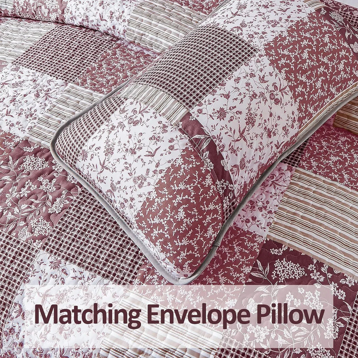 Blush Bohemian Patchwork 3 Piece bed spread Set - Image 6