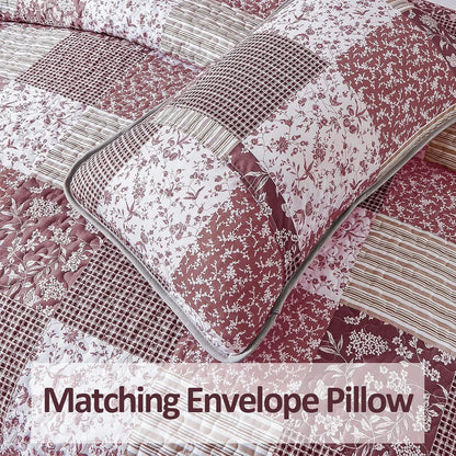 Blush Bohemian Patchwork 3 Piece bed spread Set - Image 6