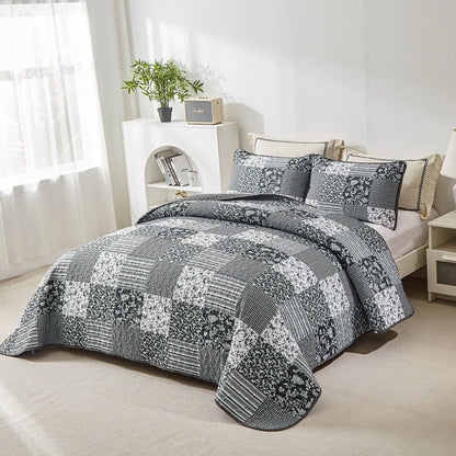 Lush Blush patch Floral 3 Pc Bedspread & Pillow Cover Set - Image 2