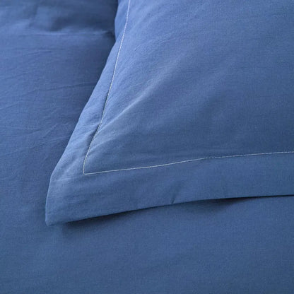 100% cotton Premium Doona Duvet Quilt Cover Set with Soft Pillowcases - Blue-Double - Image 4