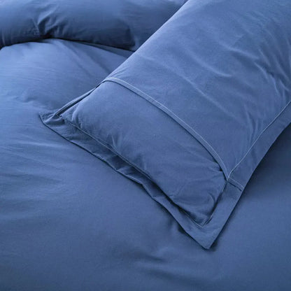 100% cotton Premium Doona Duvet Quilt Cover Set with Soft Pillowcases - Blue-Super King - Image 5