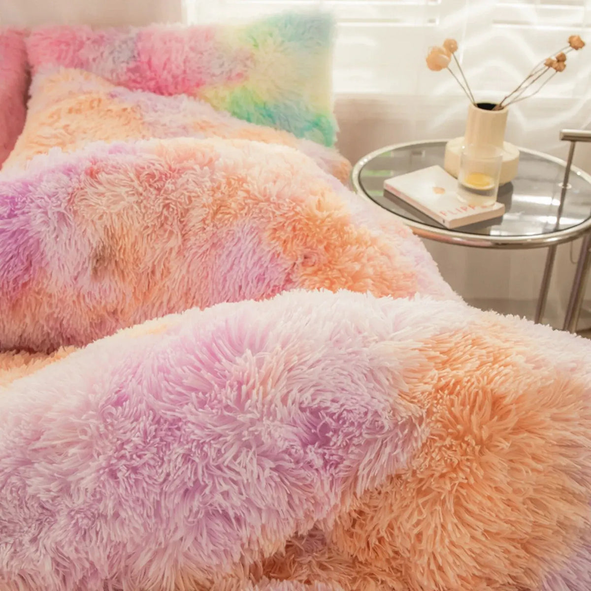 Peach Lilac Cloud Plush Quilt / Doona / Duvet Cover set - Image 4
