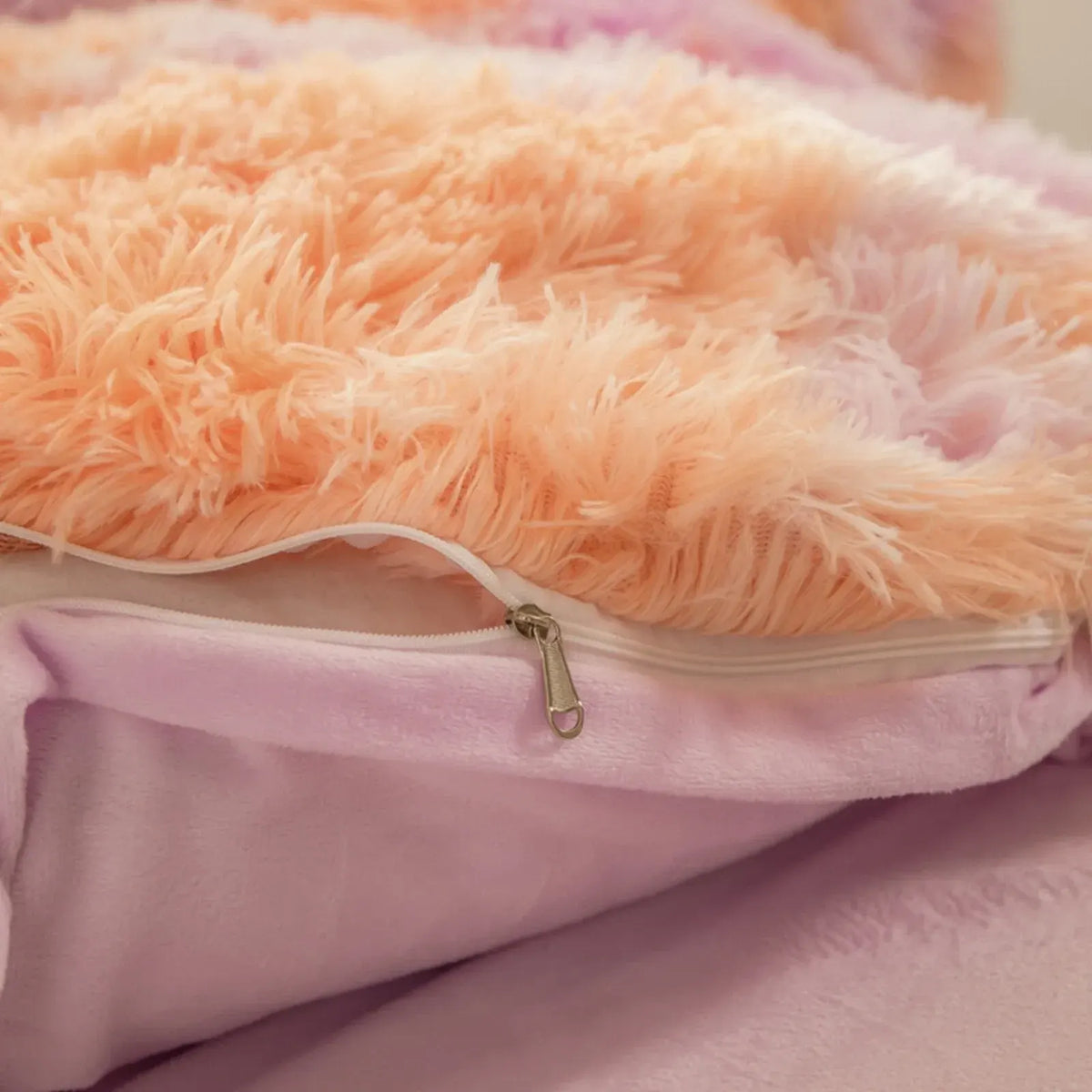Peach Lilac Cloud Plush Quilt / Doona / Duvet Cover set - Image 5