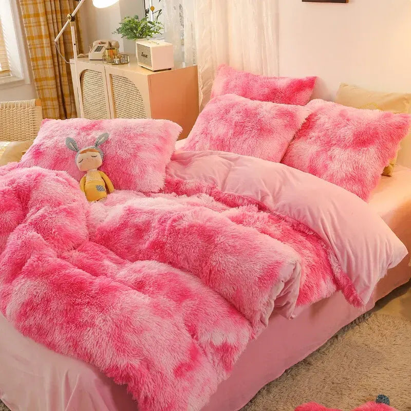 Pink Plush Ophelia Botanical Quilt / Doona / Duvet Cover set - Image 5