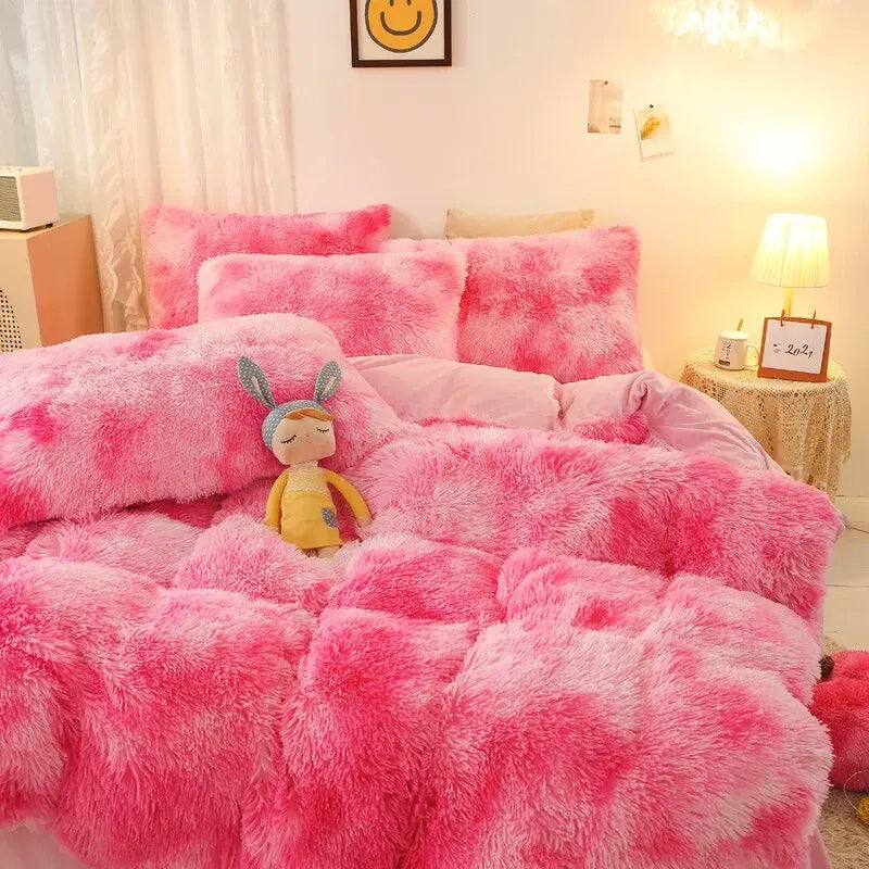 Pink Plush Ophelia Botanical Quilt / Doona / Duvet Cover set - Image 3