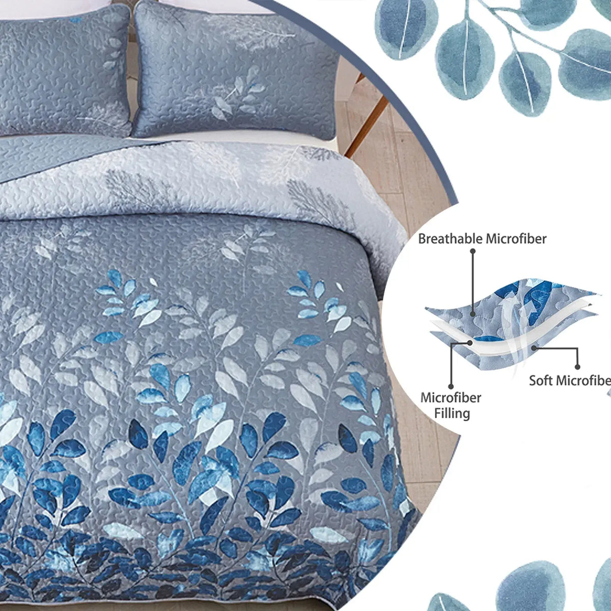 Estate Aurelia Leaf Quilt / Doona / Duvet Cover set - Image 6