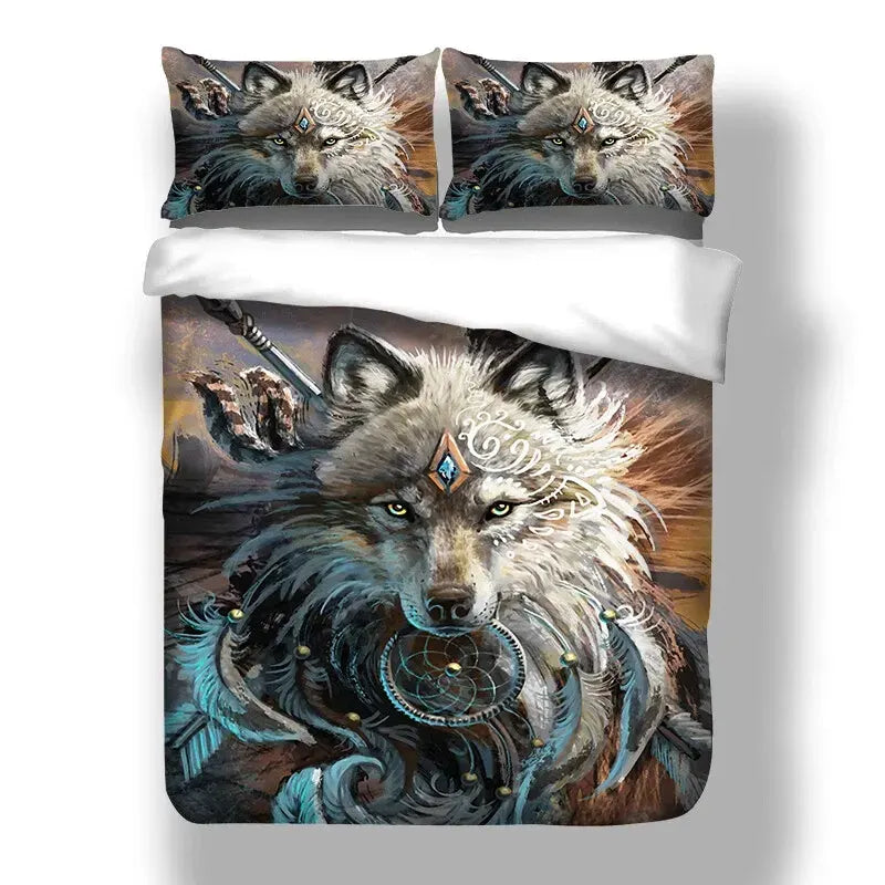 Tribal Wolf Dreamcatcher Quilt / Doona / Duvet Cover set - Image 2