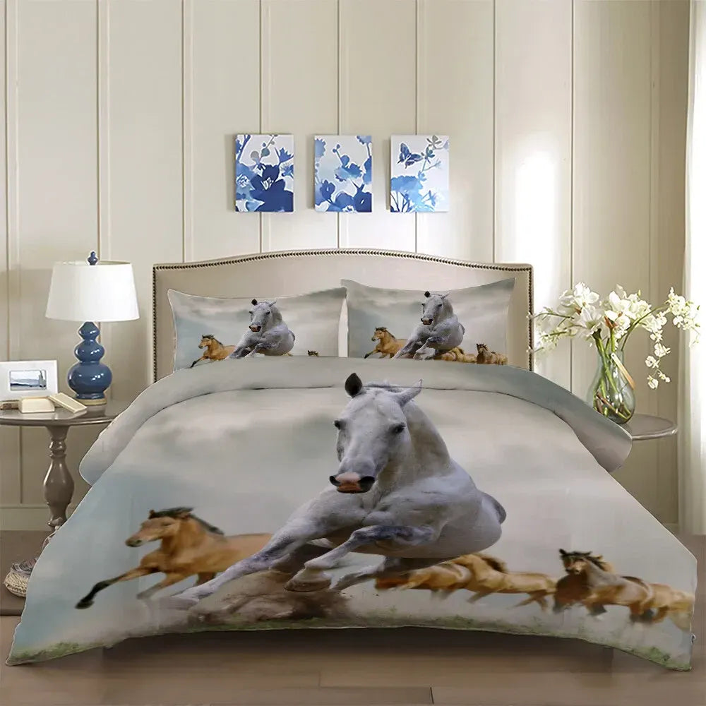 Horses Solenne Gallery Quilt / Doona / Duvet Cover set - Image 4