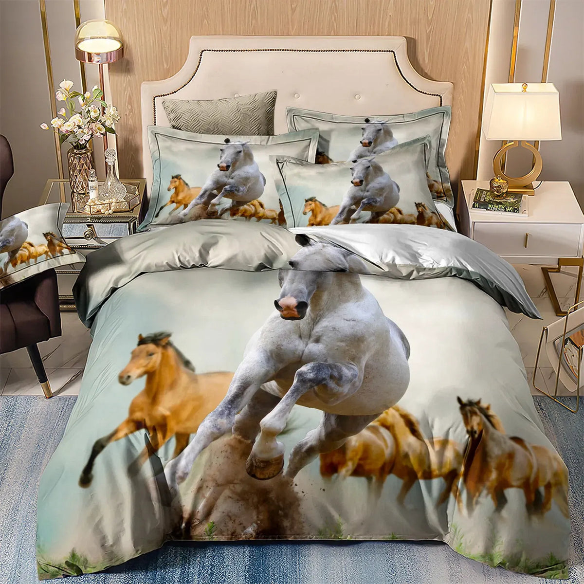 Horses Solenne Gallery Quilt / Doona / Duvet Cover set - Image 9