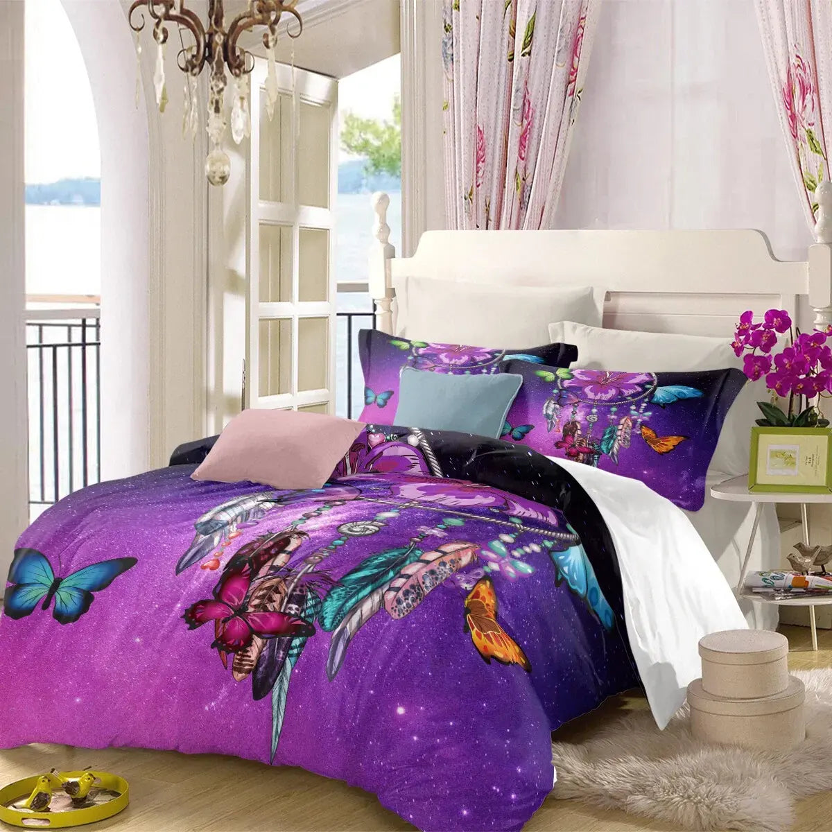 Stripe Violette Heritage Quilt / Doona / Duvet Cover set - Image 3