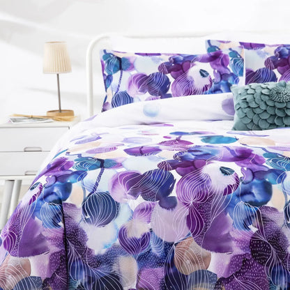 Violet Fiore Leaf Mirage Quilt / Doona / Duvet Cover set - Image 3