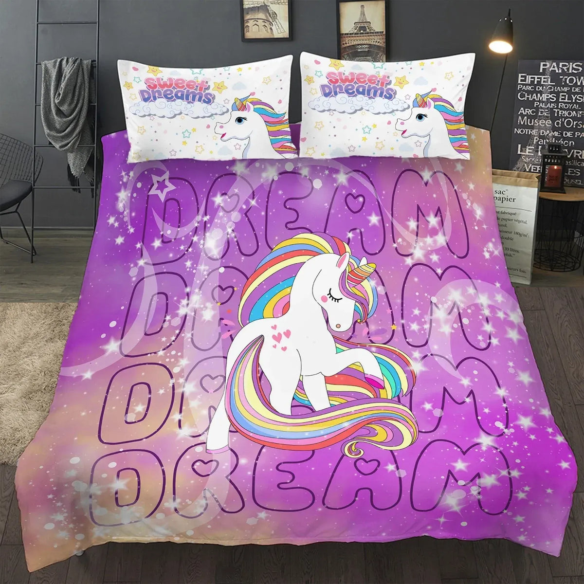 Unicorn Dream Clarisse Serenity Quilt / Doona / Duvet Cover set - Image 6