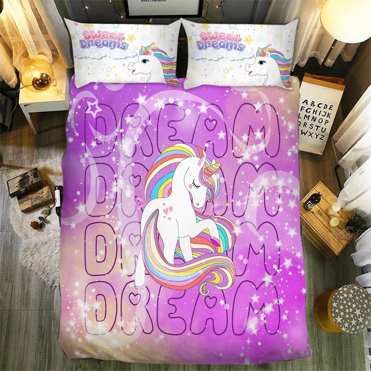Unicorn Dream Clarisse Serenity Quilt / Doona / Duvet Cover set - Image 7