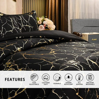 Black Gold Palermo Willow Quilt / Doona / Duvet Cover set - Image 2