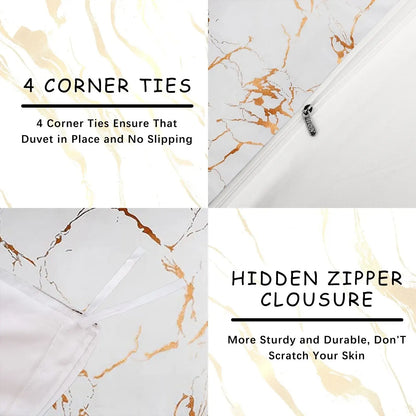 White Golden Nordic Atelier Quilt / Doona / Duvet Cover set - Image 3