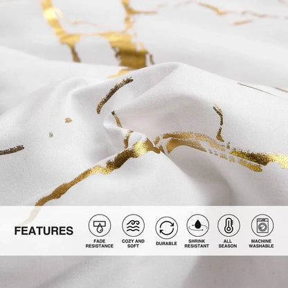 White Golden Nordic Atelier Quilt / Doona / Duvet Cover set - Image 4