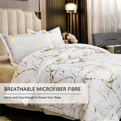 White Golden Nordic Atelier Quilt / Doona / Duvet Cover set - Image 5